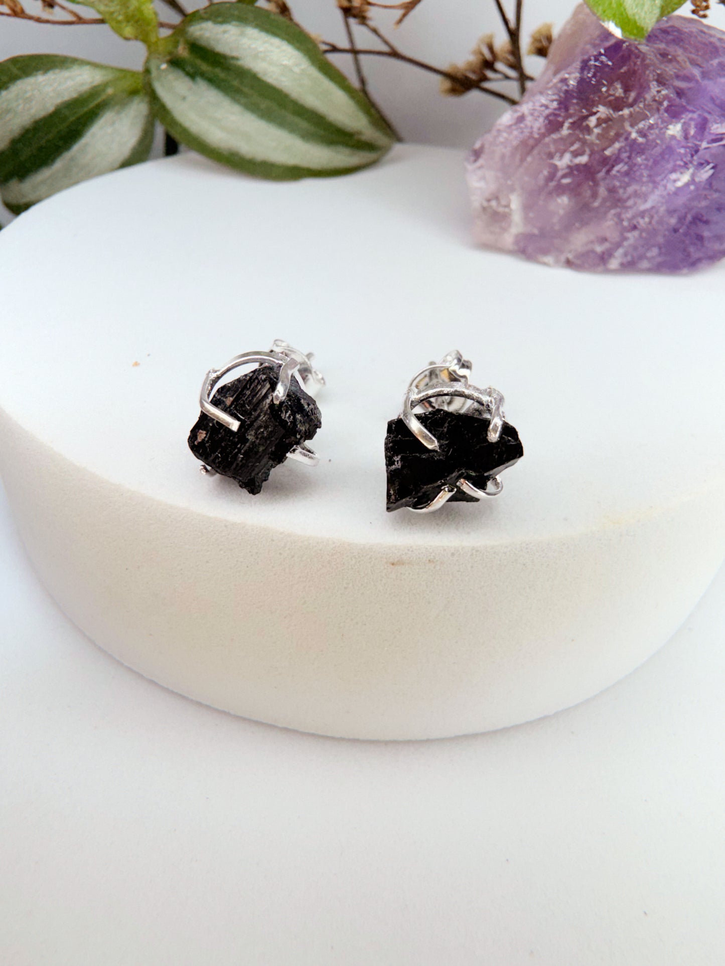 Brinco magia - Turmalina preta