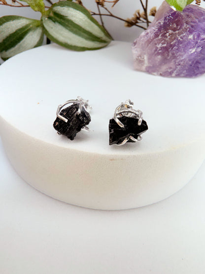 Brinco magia - Turmalina preta