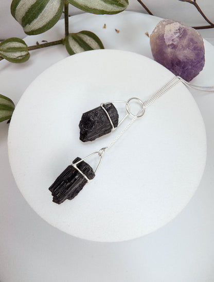 Colar cósmico - turmalina negra