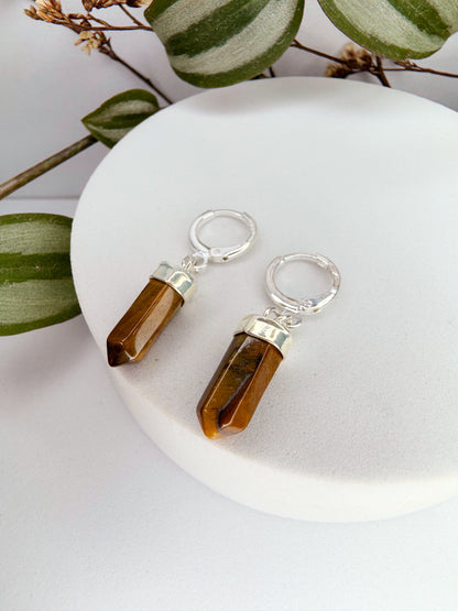 Brinco júpiter - olho de tigre