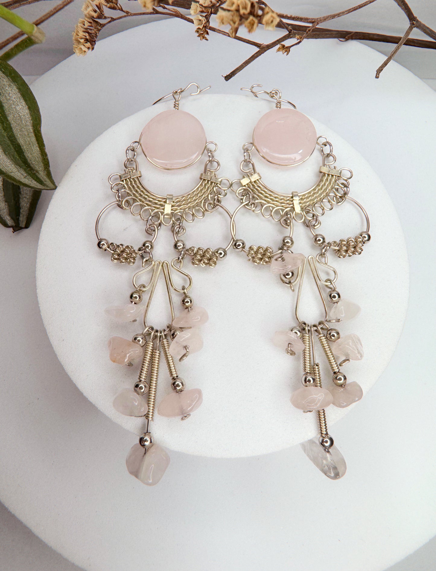 Brinco Nostalgia - Quartzo rosa