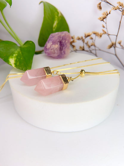 Colar cósmico - Quartzo rosa