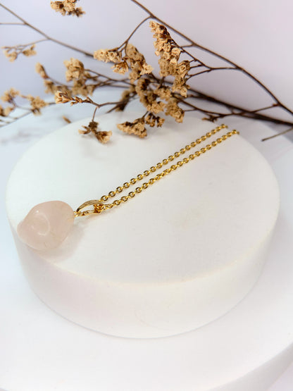 Colar Nature Quartzo - Rosa Lapidado