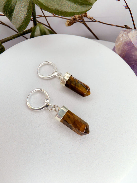 Brinco júpiter - olho de tigre