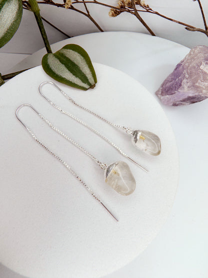 Brinco zen - Quartzo de Cristal bruto