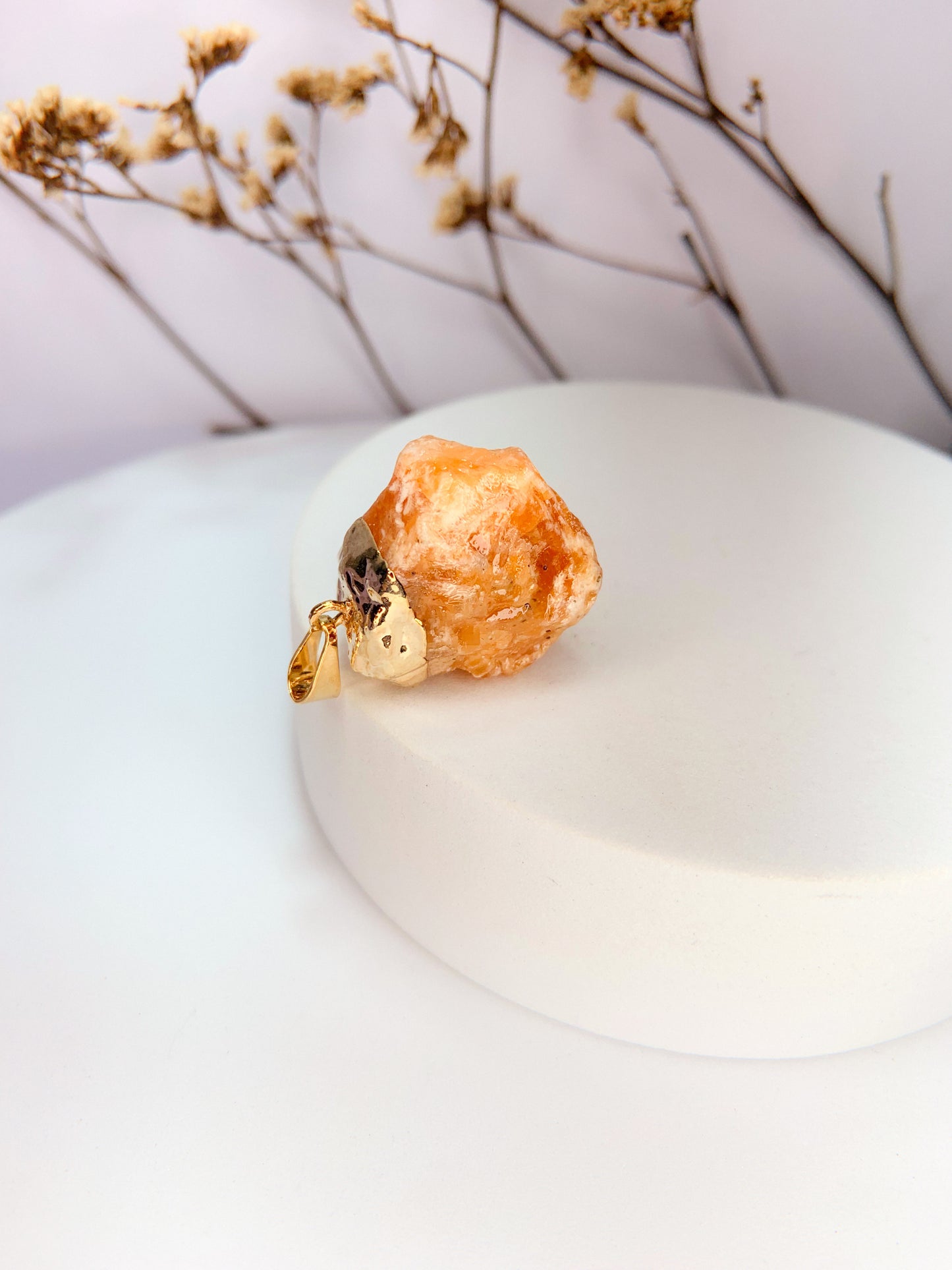 Pingente alma - Calcita Laranja