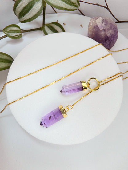 Colar cósmico - Ametista lapidado