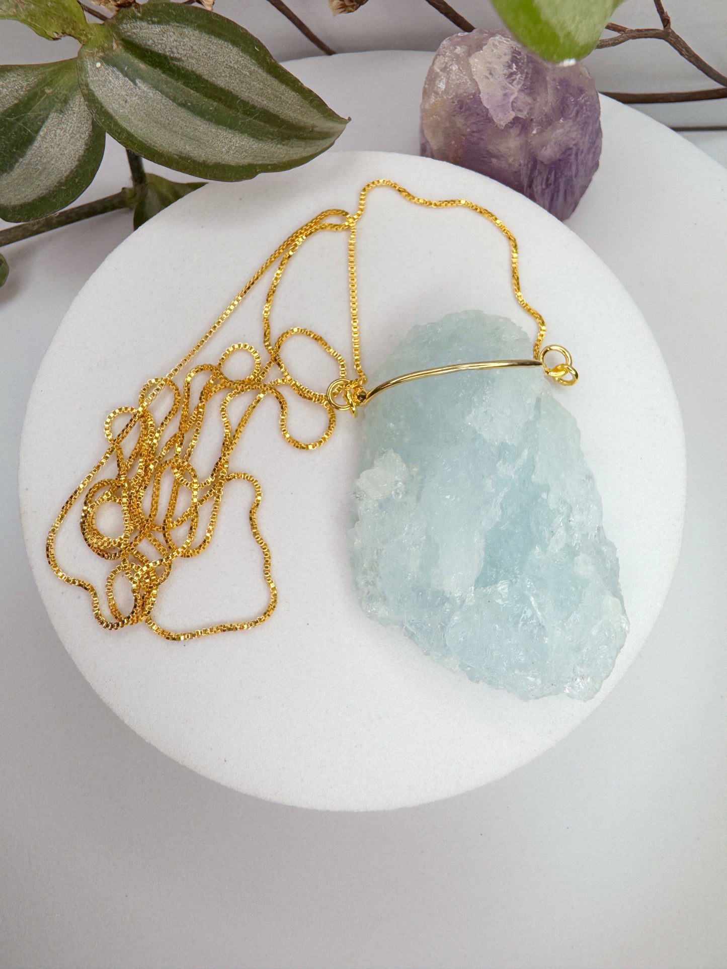 Colar atmosfera - Agua marinha