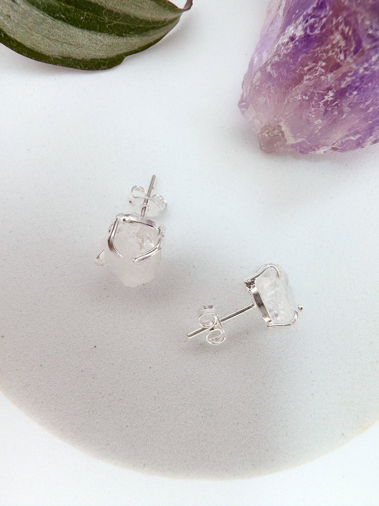 Brinco magia - quartzo de cristal