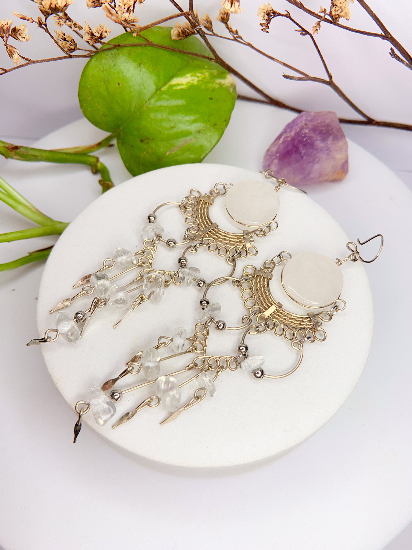 Brinco Nostalgia - Quartzo transparente