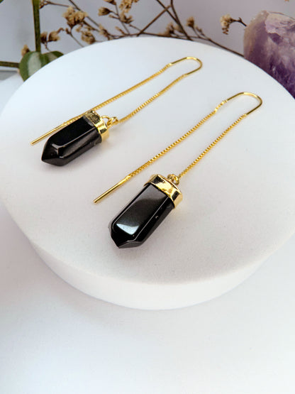 Brinco zen - Ônix lapidado