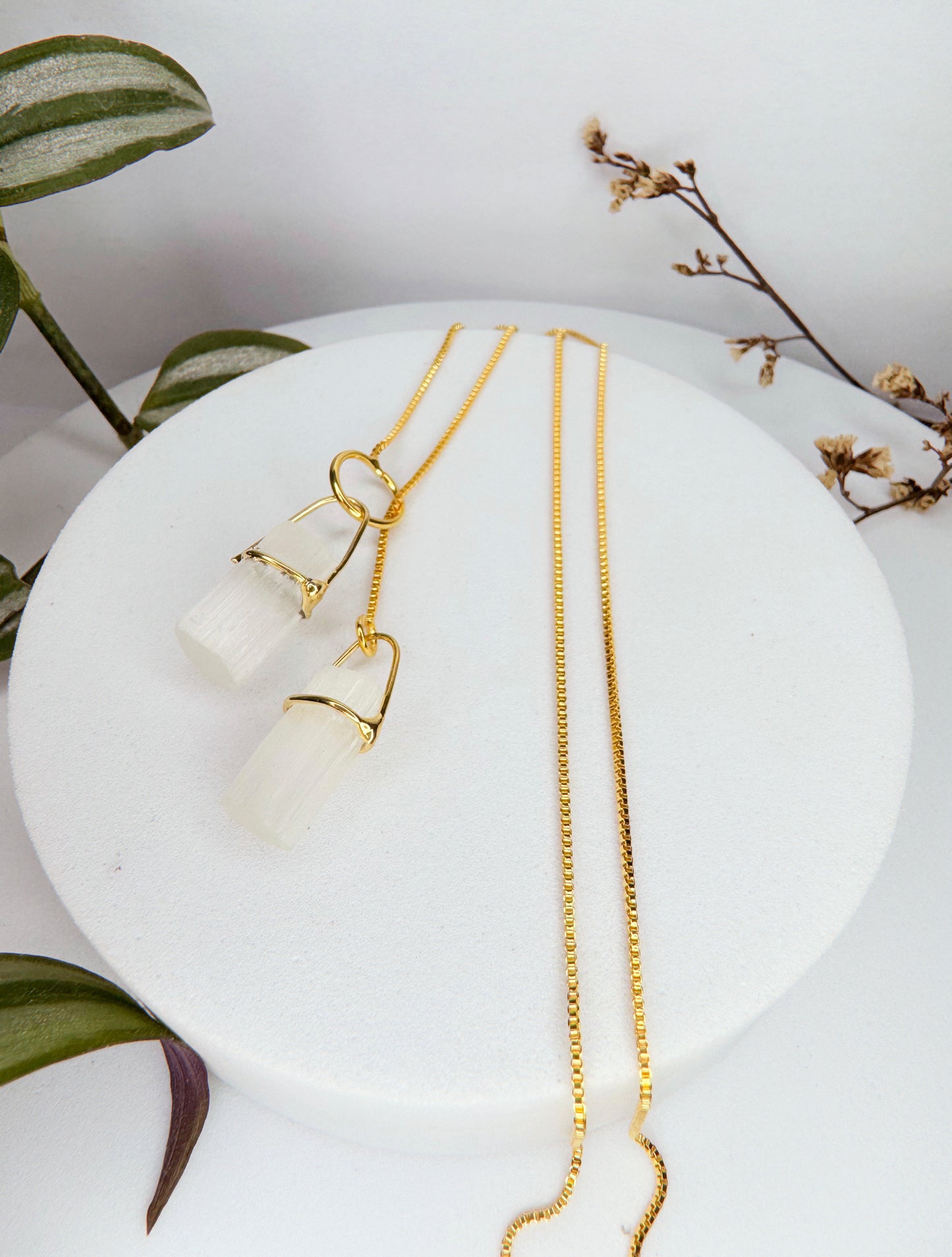 Colar cósmico  - Selenita Branca