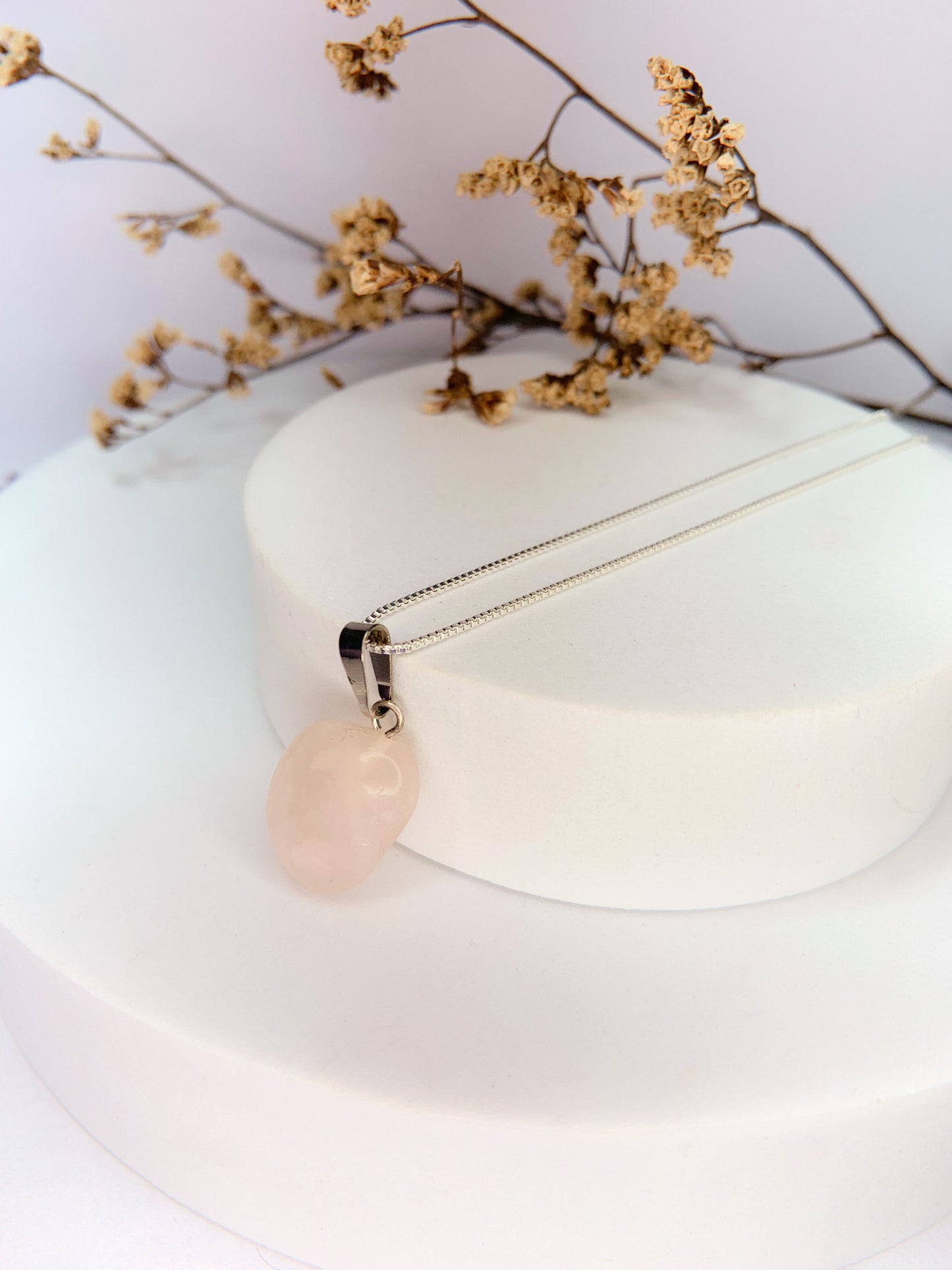 Colar Nature Quartzo - Rosa Lapidado