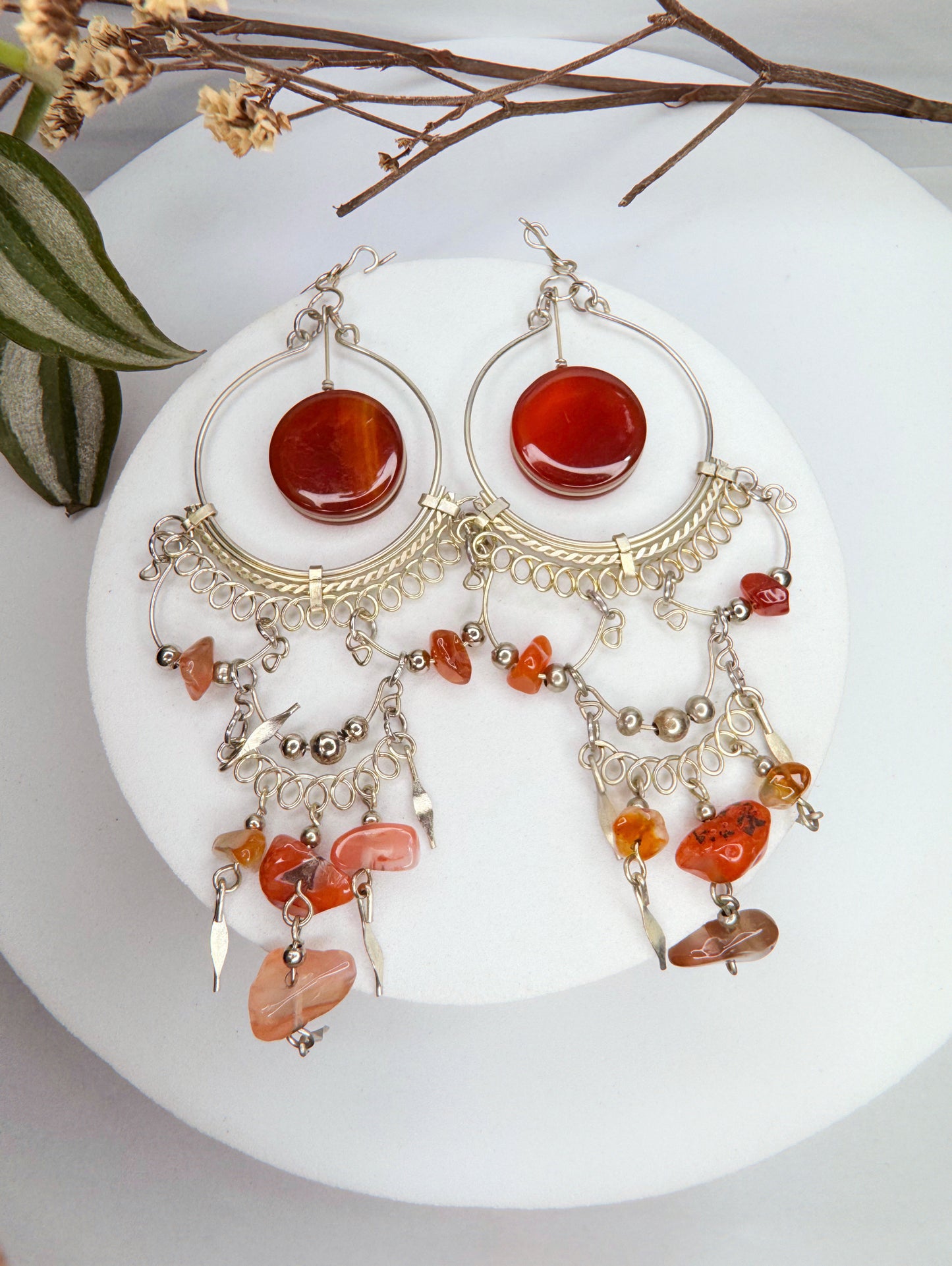 Brinco nostalgia - Cornalina