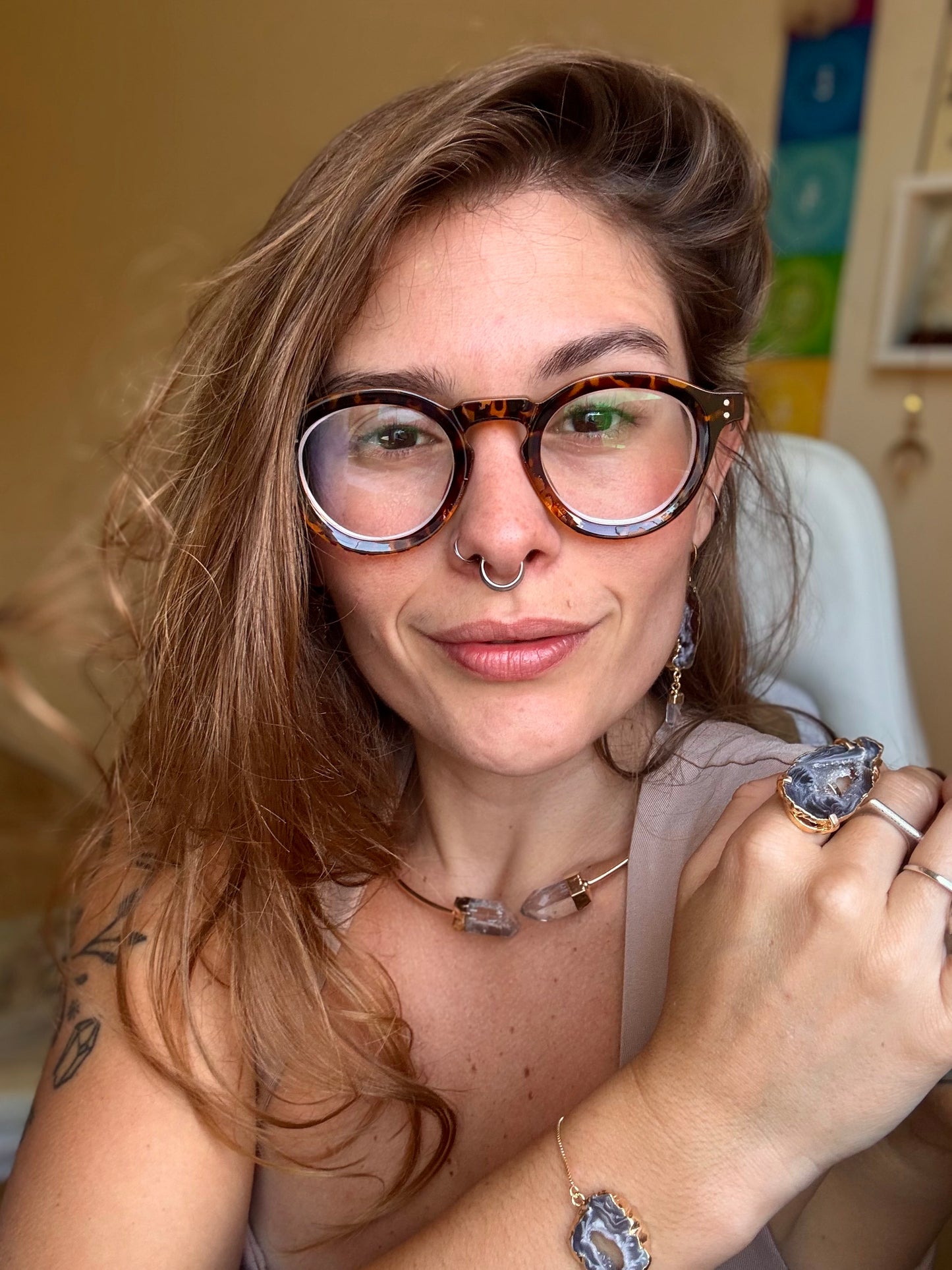 Anel Universo - Ágata Natural