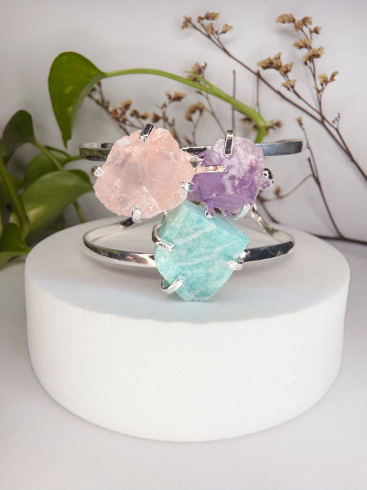 Bracelete Astro - Amazonita, Quartzo rosa e Ametista