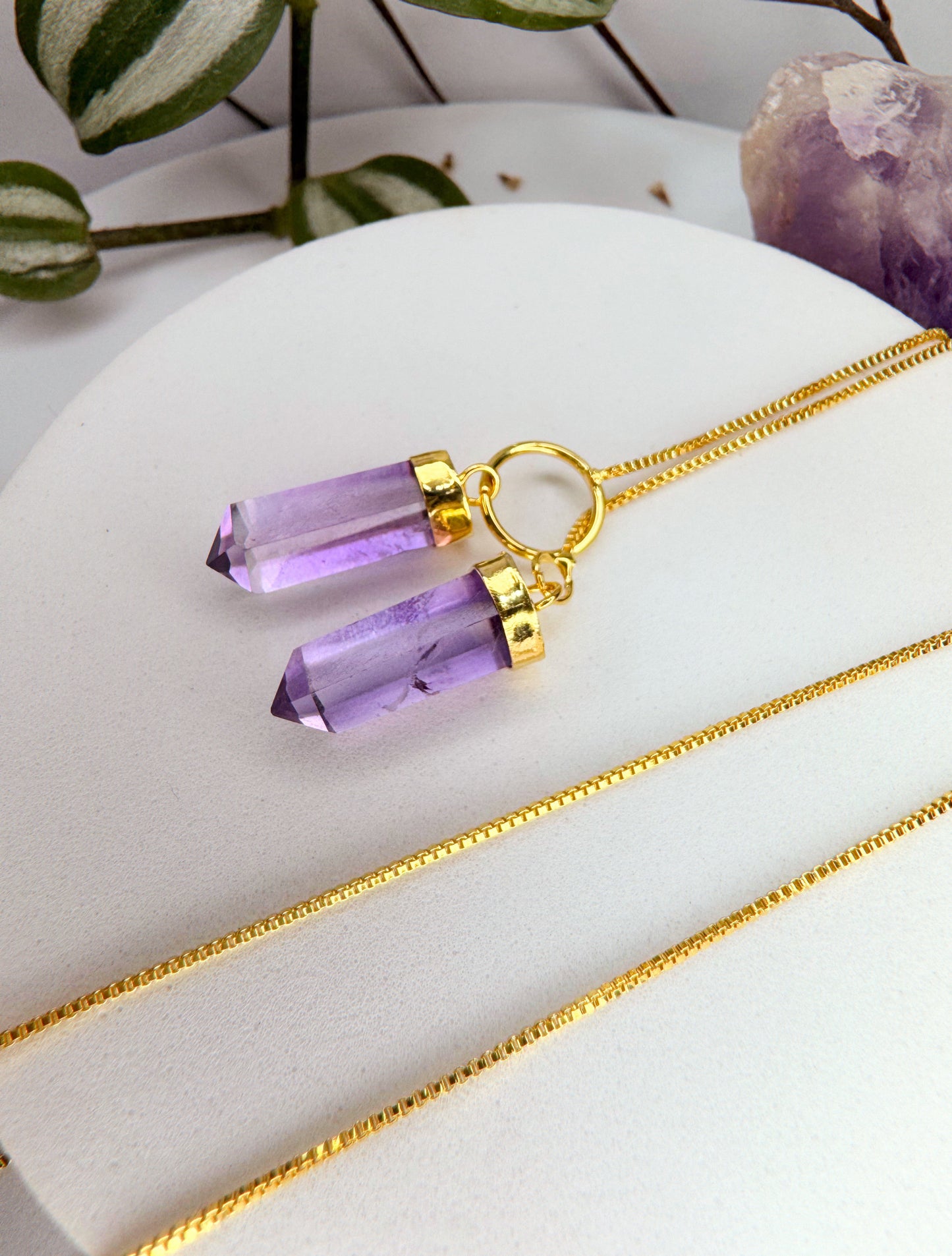 Colar cósmico - Ametista lapidado