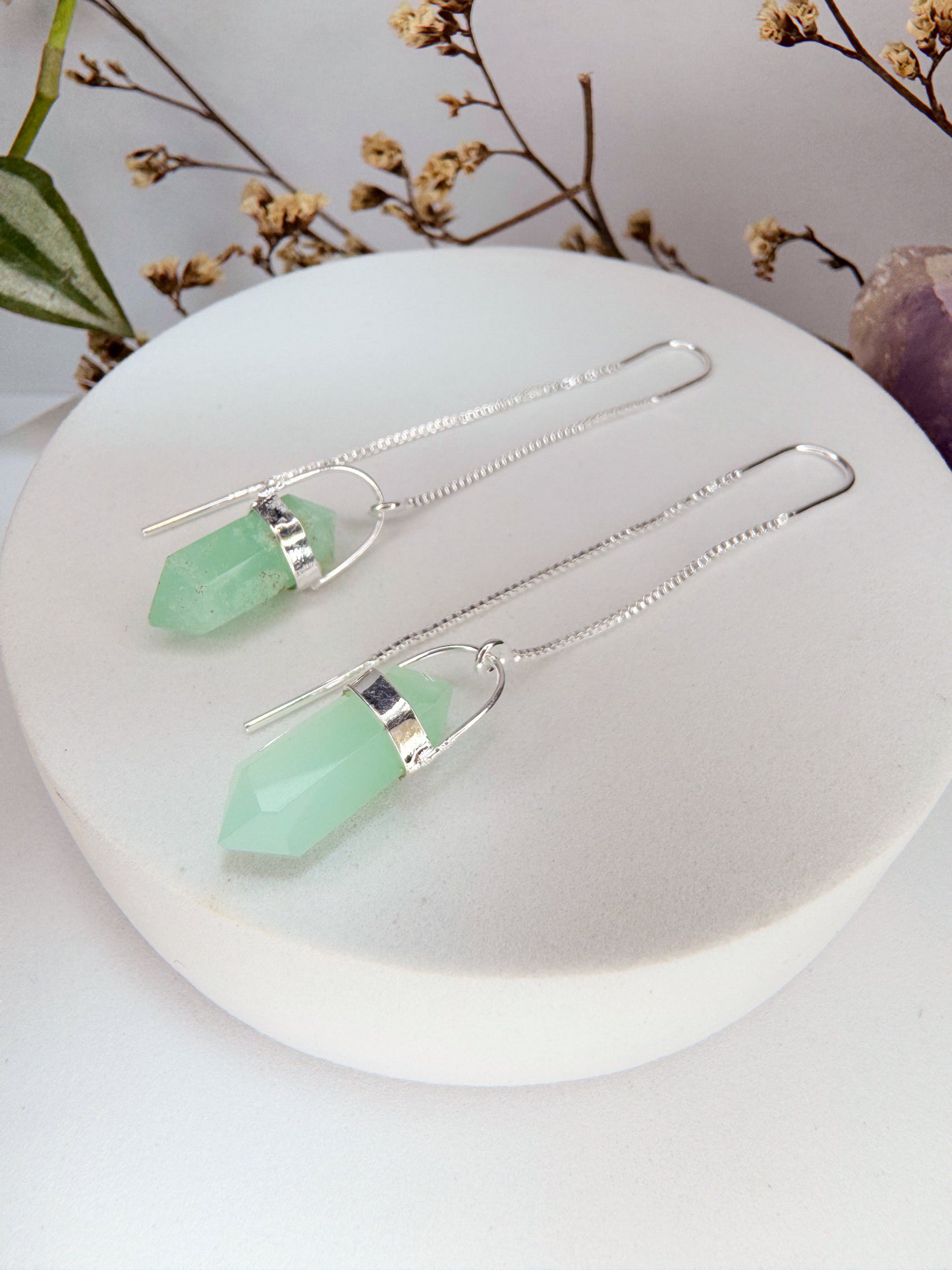 Brinco zen - Crisoprásio lapidado