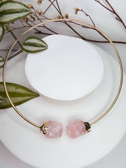 Choker Nebulosa - Quartzo rosa