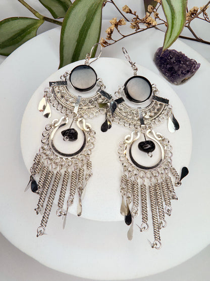 Brinco Nostalgia Aço - Ônix