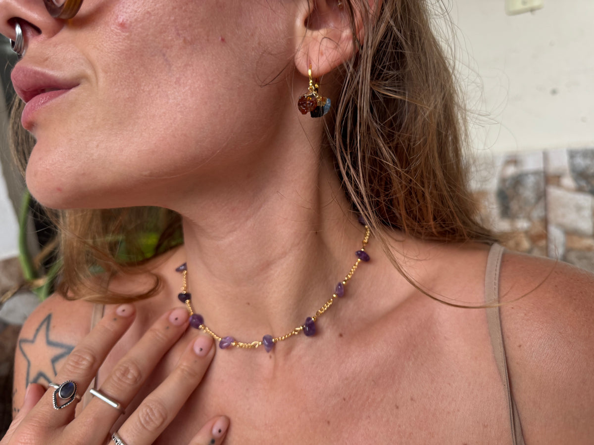 Choker Luar - Ametista