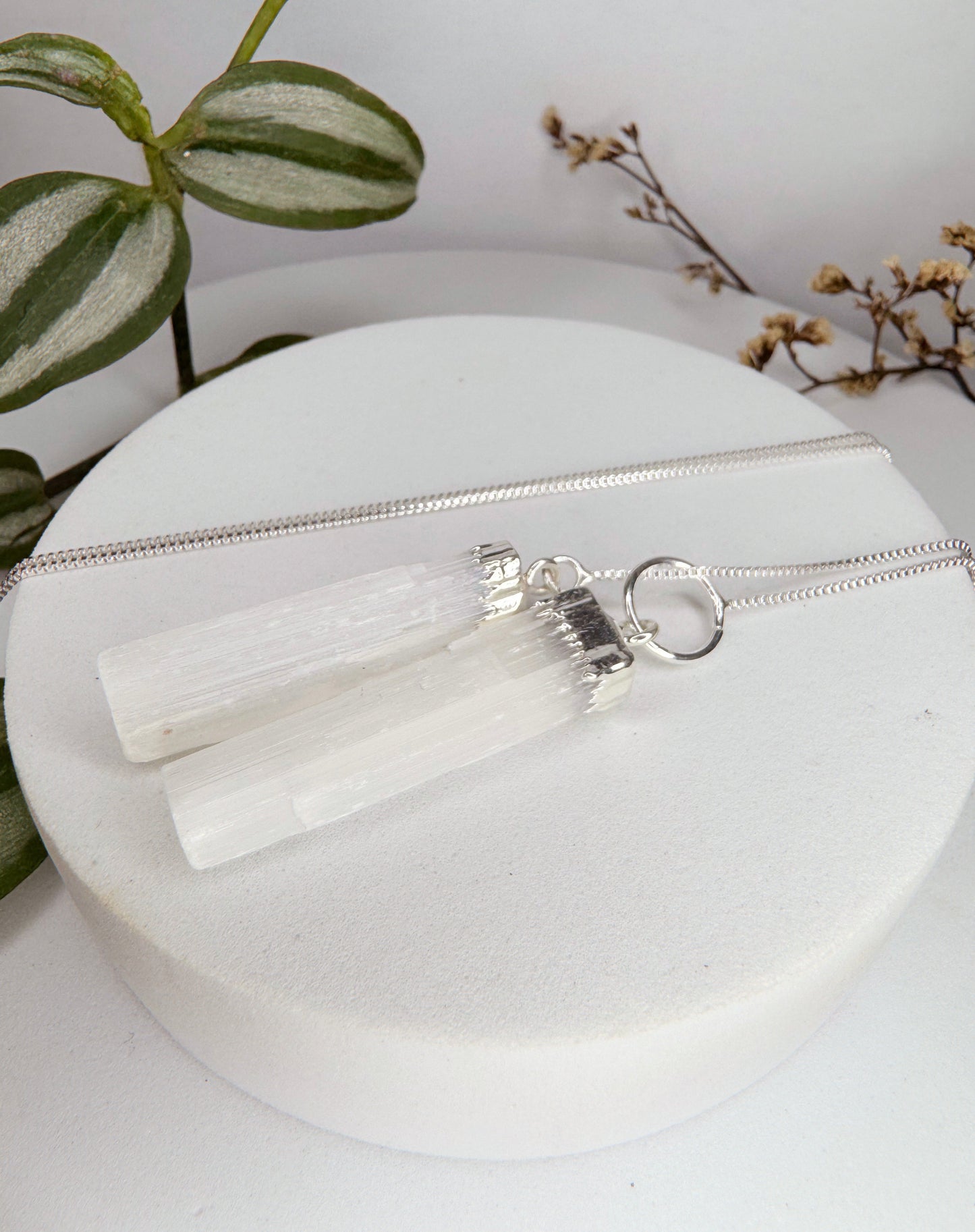 Colar cósmico  - Selenita Branca