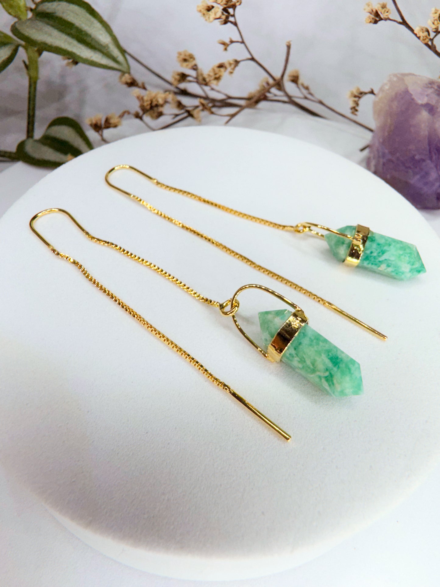 Brinco zen - Amazonita lapidada