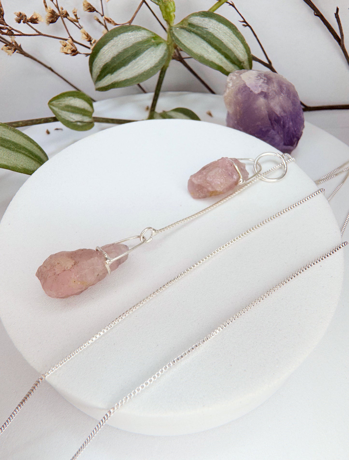 Colar cósmico - Quartzo rosa