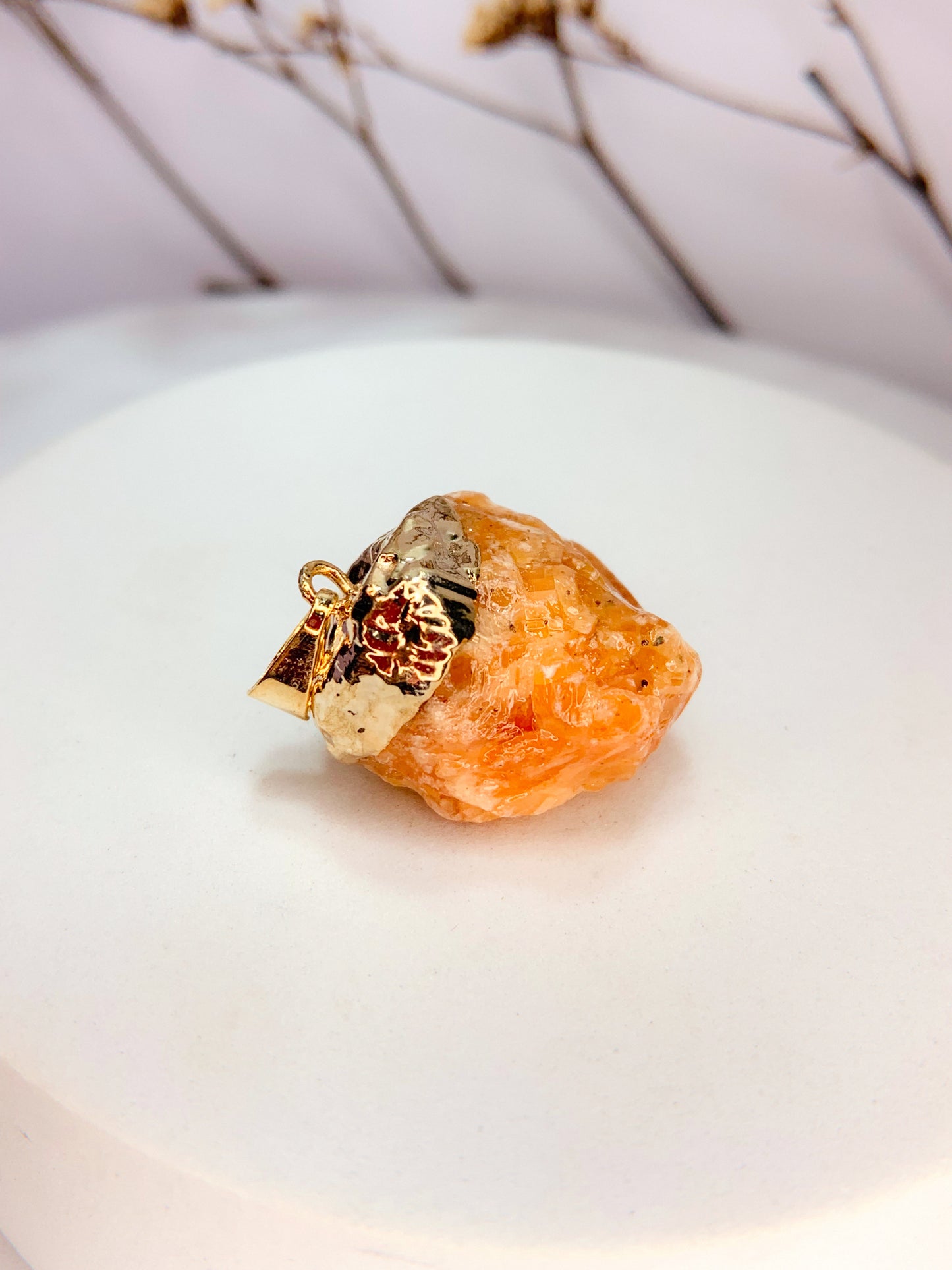 Pingente alma - Calcita Laranja