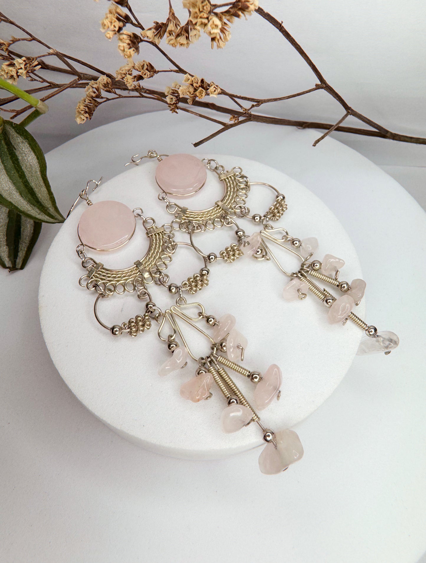 Brinco Nostalgia - Quartzo rosa