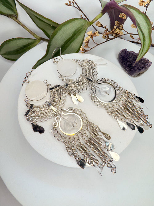 Brinco Nostalgia Aço - Quartzo Transparente