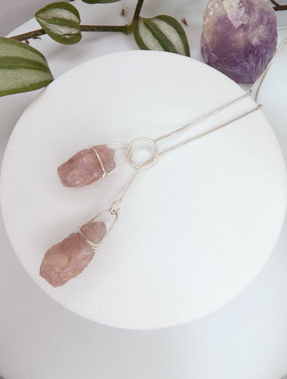 Colar cósmico - Quartzo rosa