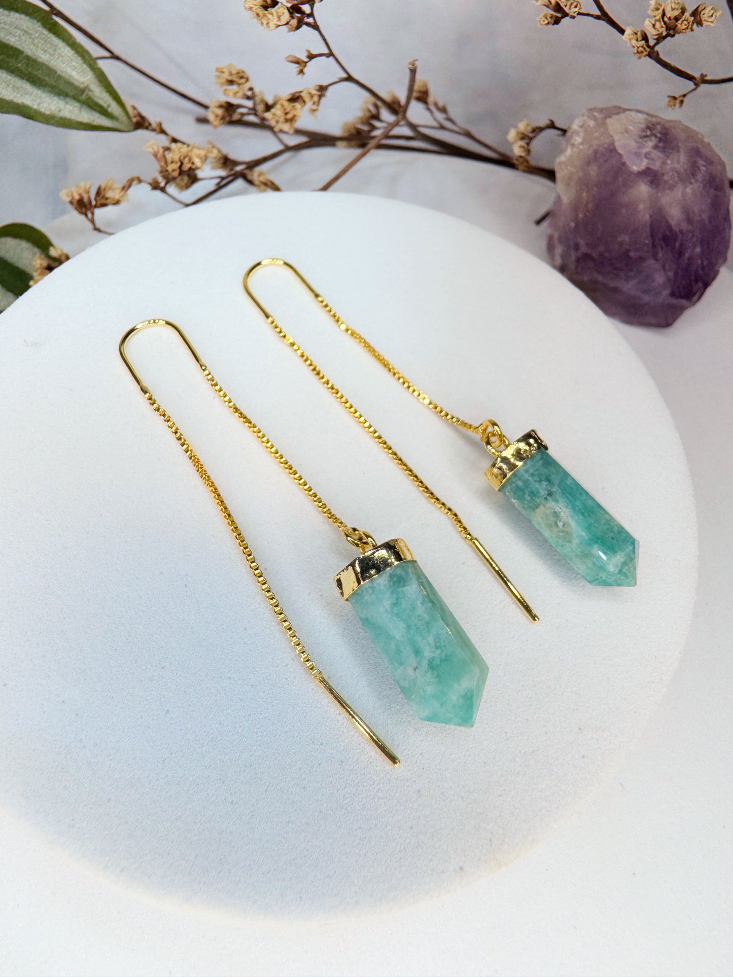 Brinco zen - Amazonita lapidada