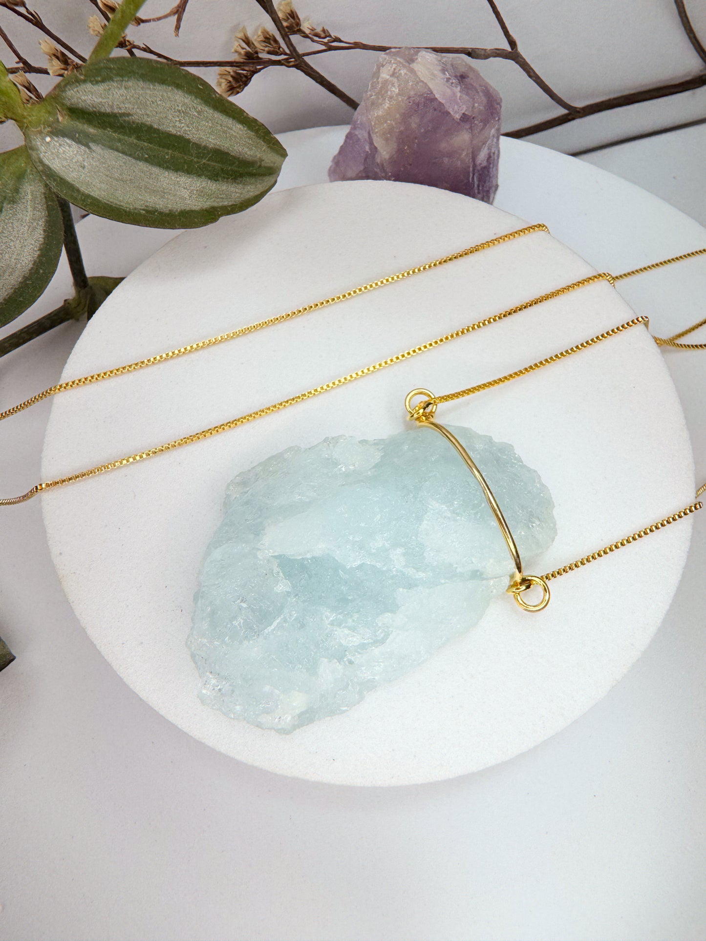 Colar atmosfera - Agua marinha