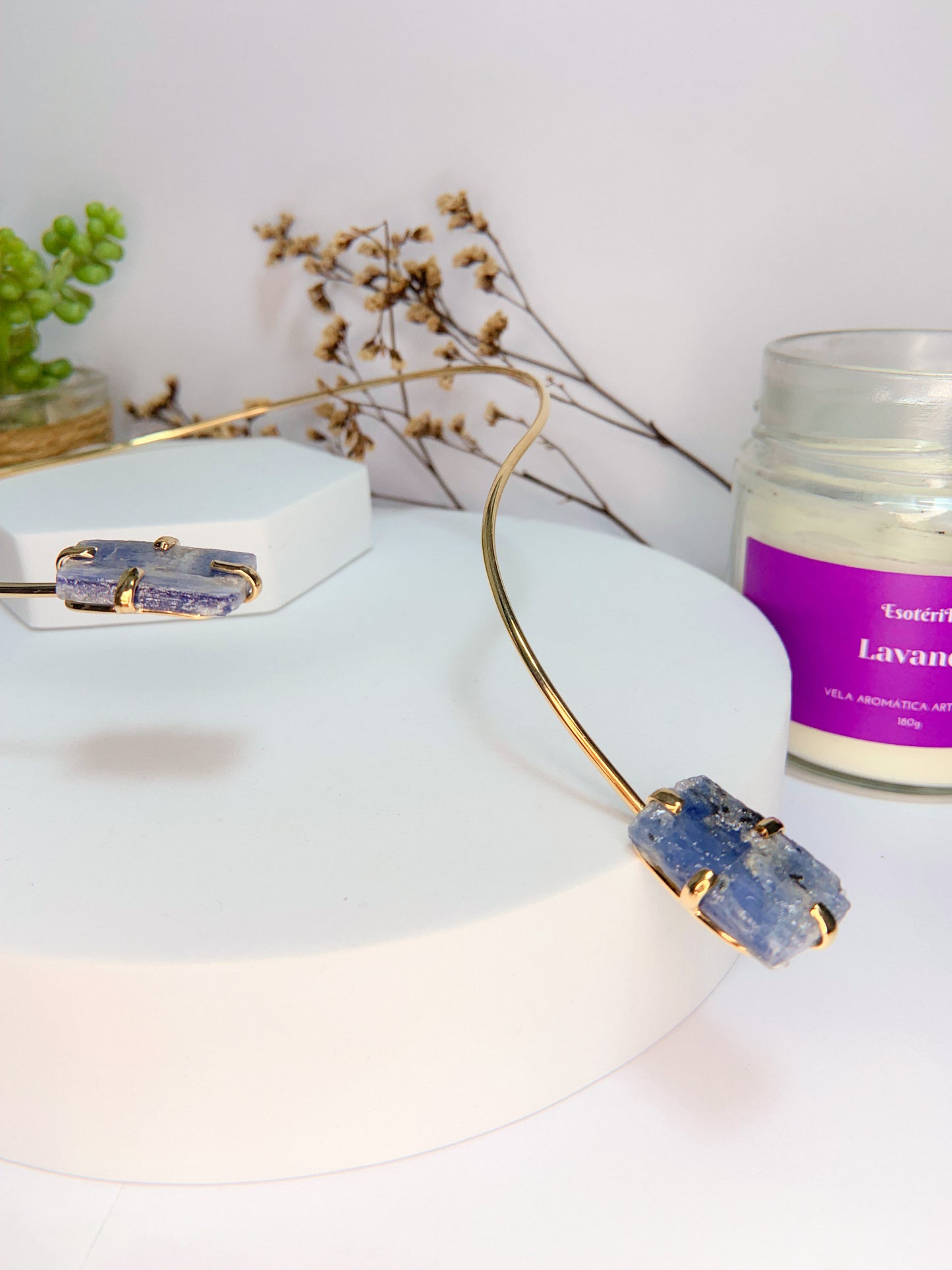Choker celestes - cianita azul