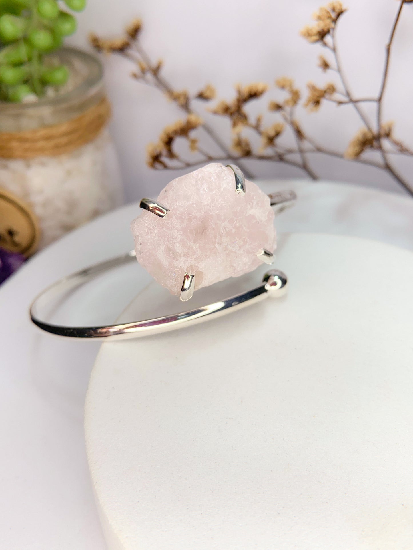 Bracelete estrela - Quartzo rosa