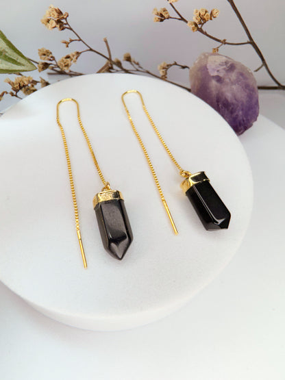 Brinco zen - Ônix lapidado