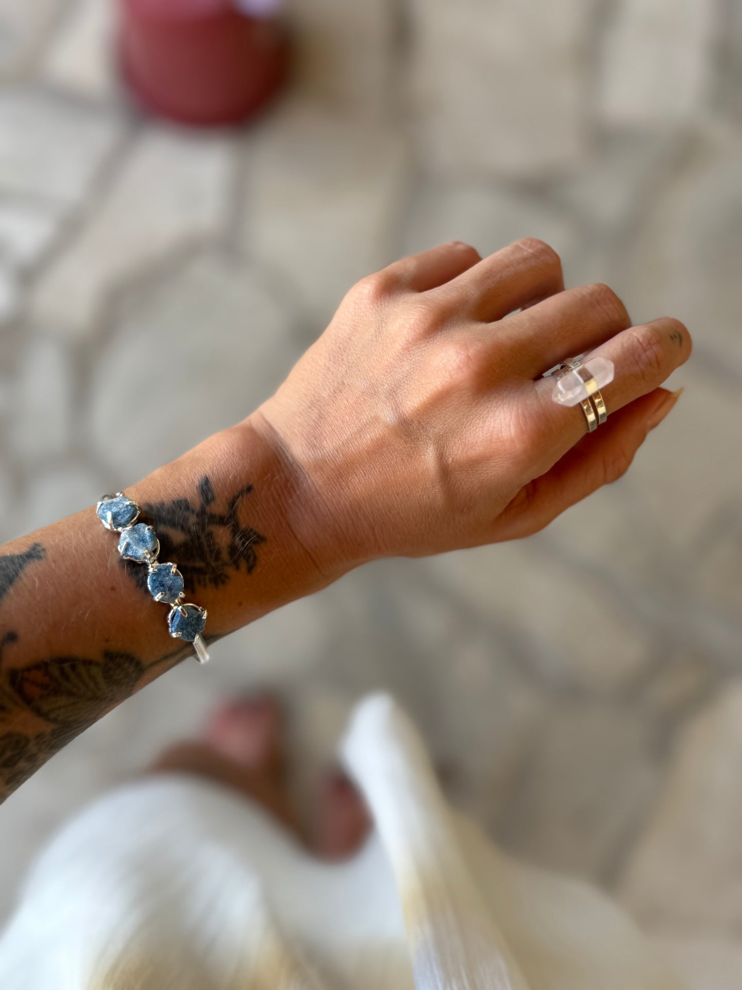 Anel mercúrio - Quartzo rosa