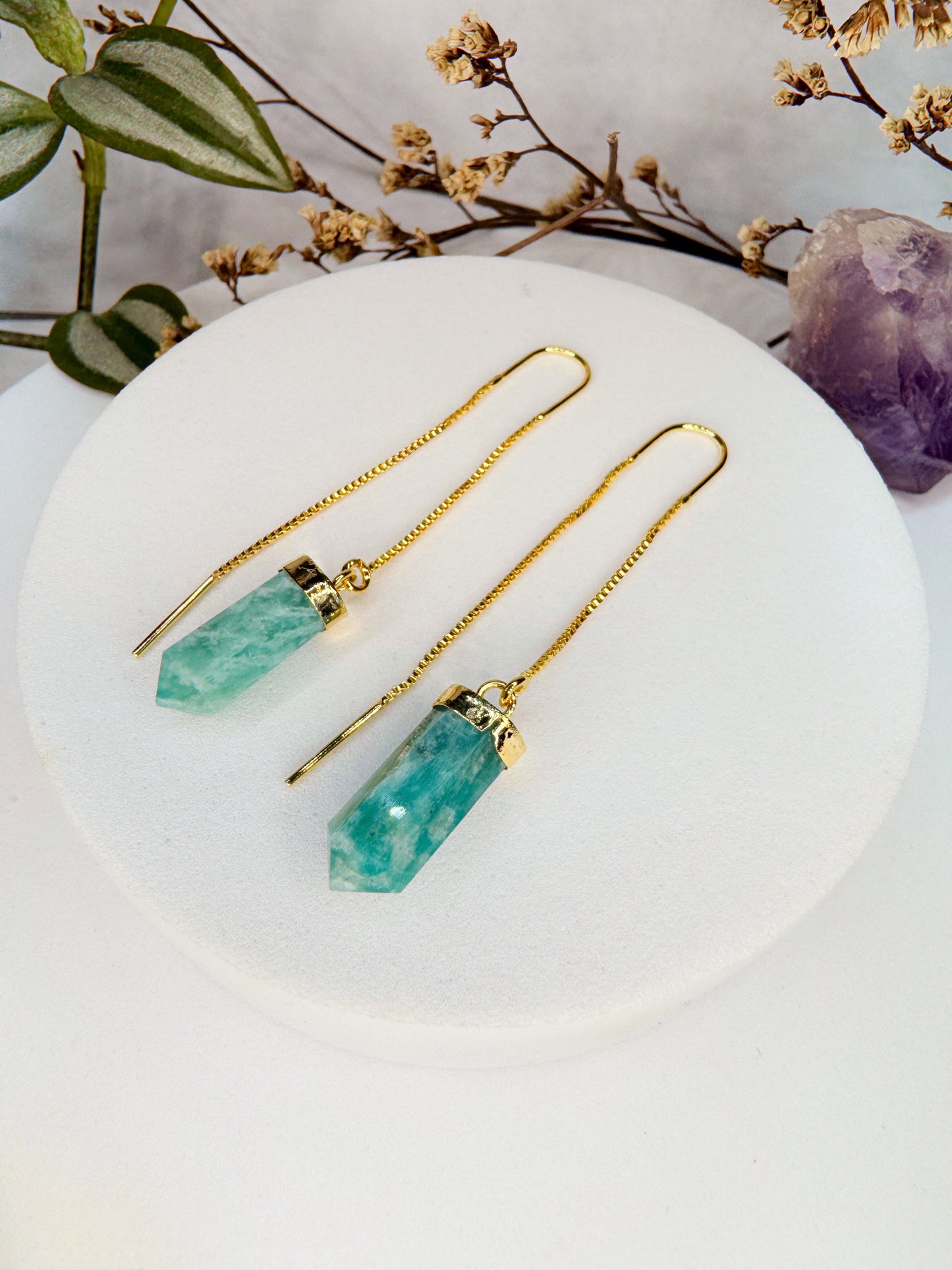 Brinco zen - Amazonita lapidada