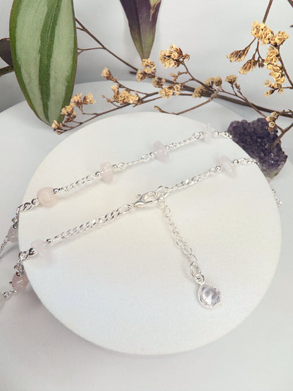 Choker Luar - Quartzo Rosa