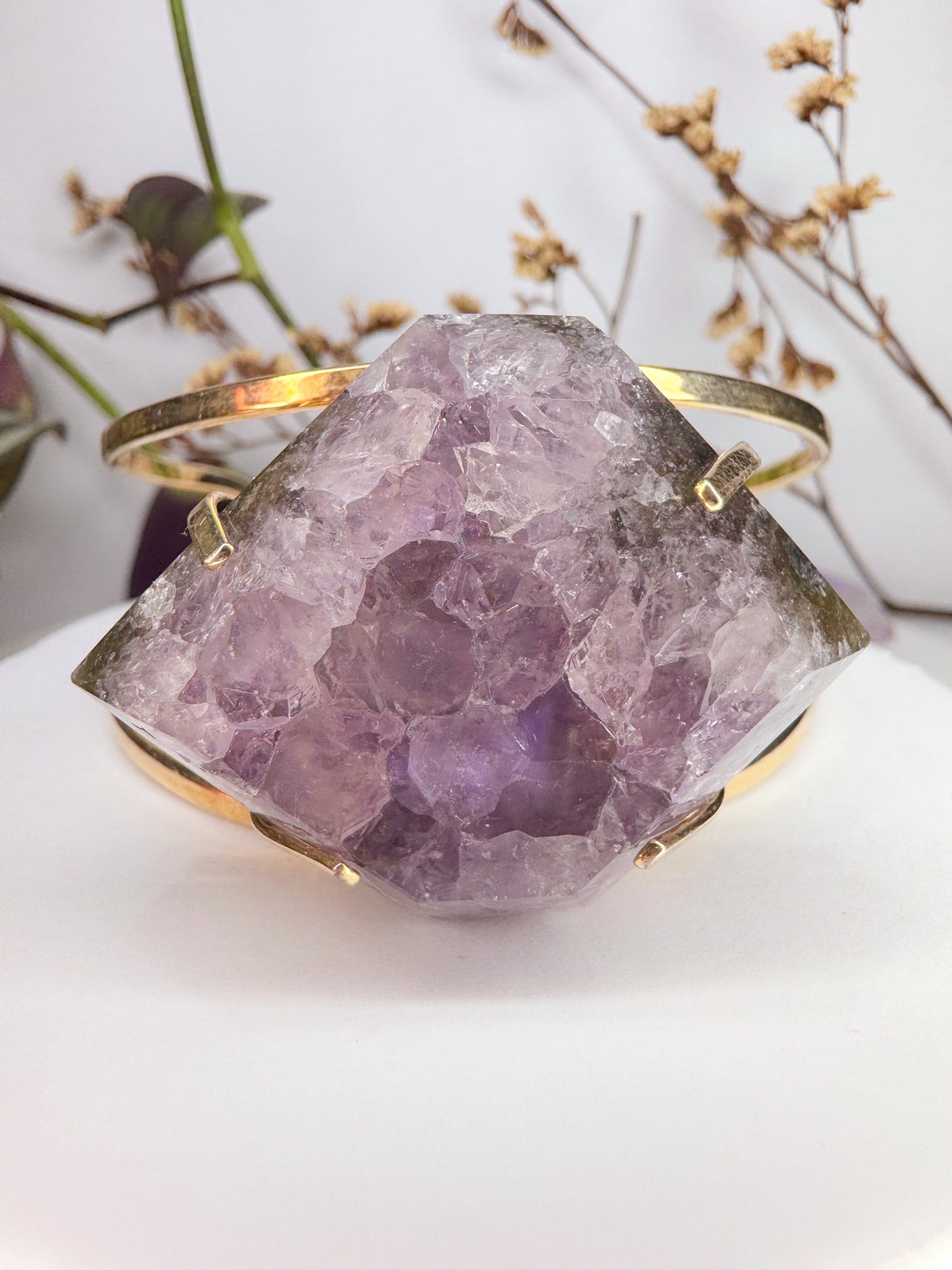 Bracelete Astro - Drusa de ametista lapidada