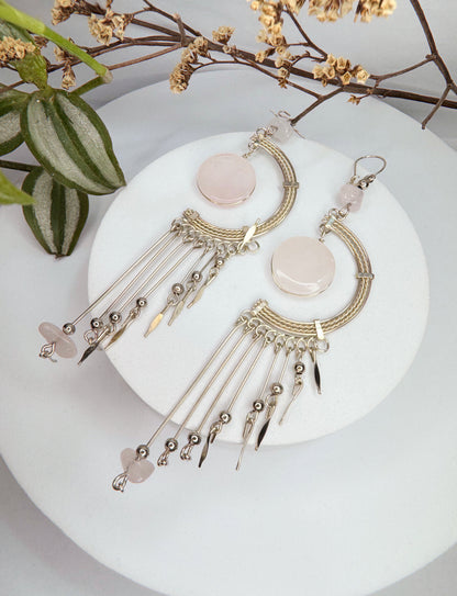 Brinco Nostalgia - Quartzo rosa