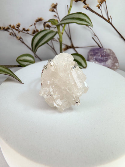 Anel Saturno  - Quartzo de cristal