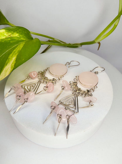 Brinco Nostalgia - Quartzo rosa