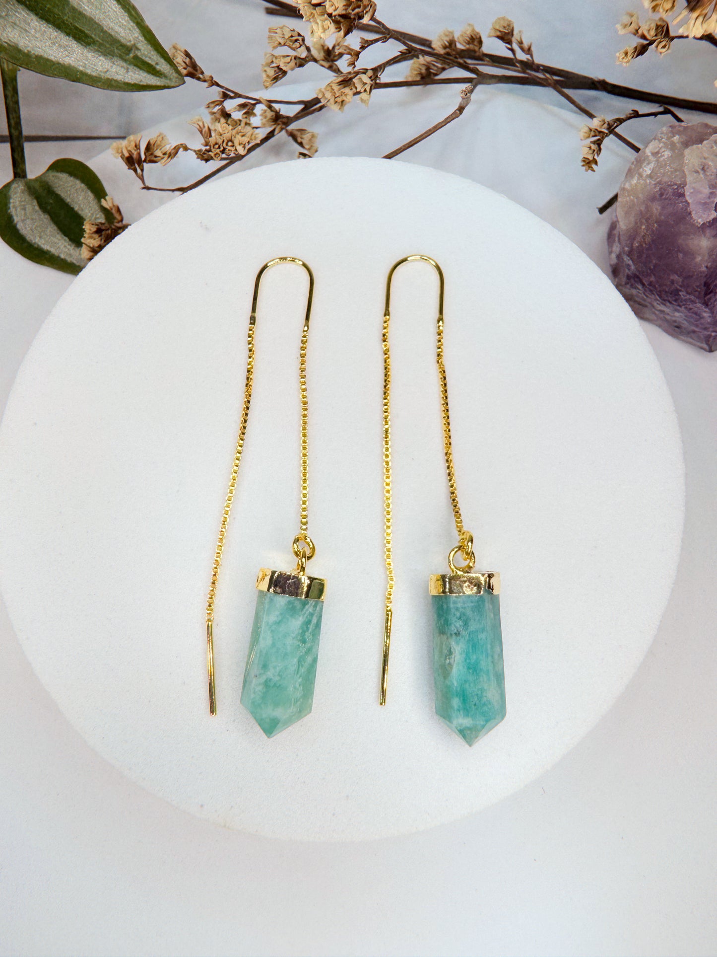 Brinco zen - Amazonita lapidada