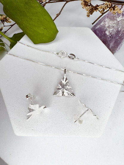 Conjunto folhas - prata 925 - 45cm