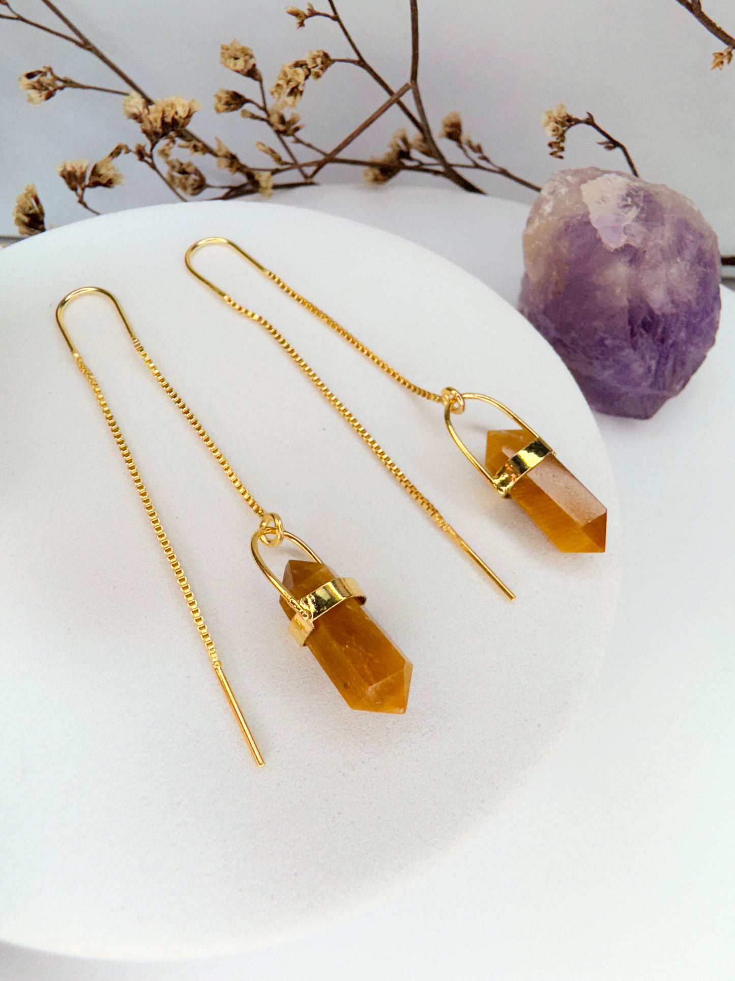 Brinco zen - Olho de Tigre lapidado