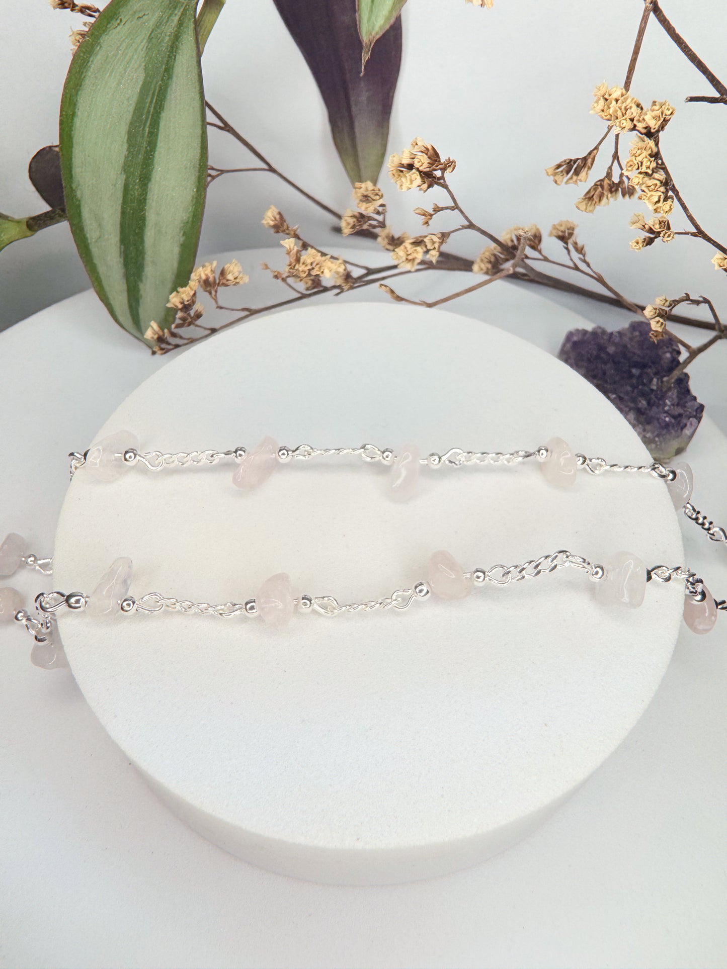 Choker Luar - Quartzo Rosa