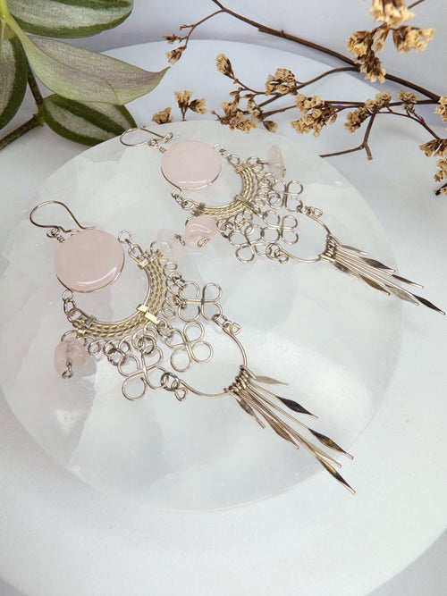 Brinco Nostalgia - Quartzo rosa