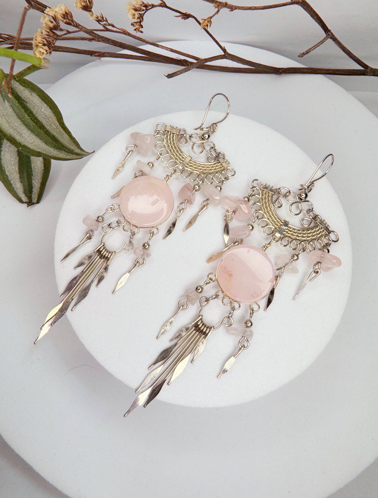 Brinco Nostalgia - Quartzo rosa